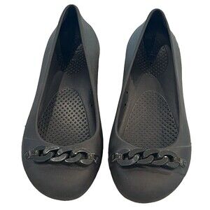 Crocs Gianna Chain Link Brown Ballet Flats Slip On Shoes Women's Size 7 GUC